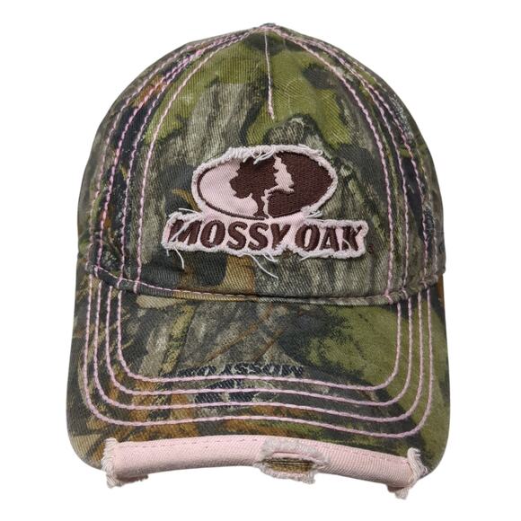 Mossy Oak Strapback 5 Panel Cap Multicolor OS Distressed Paramount Outdoors - Picture 1 of 11